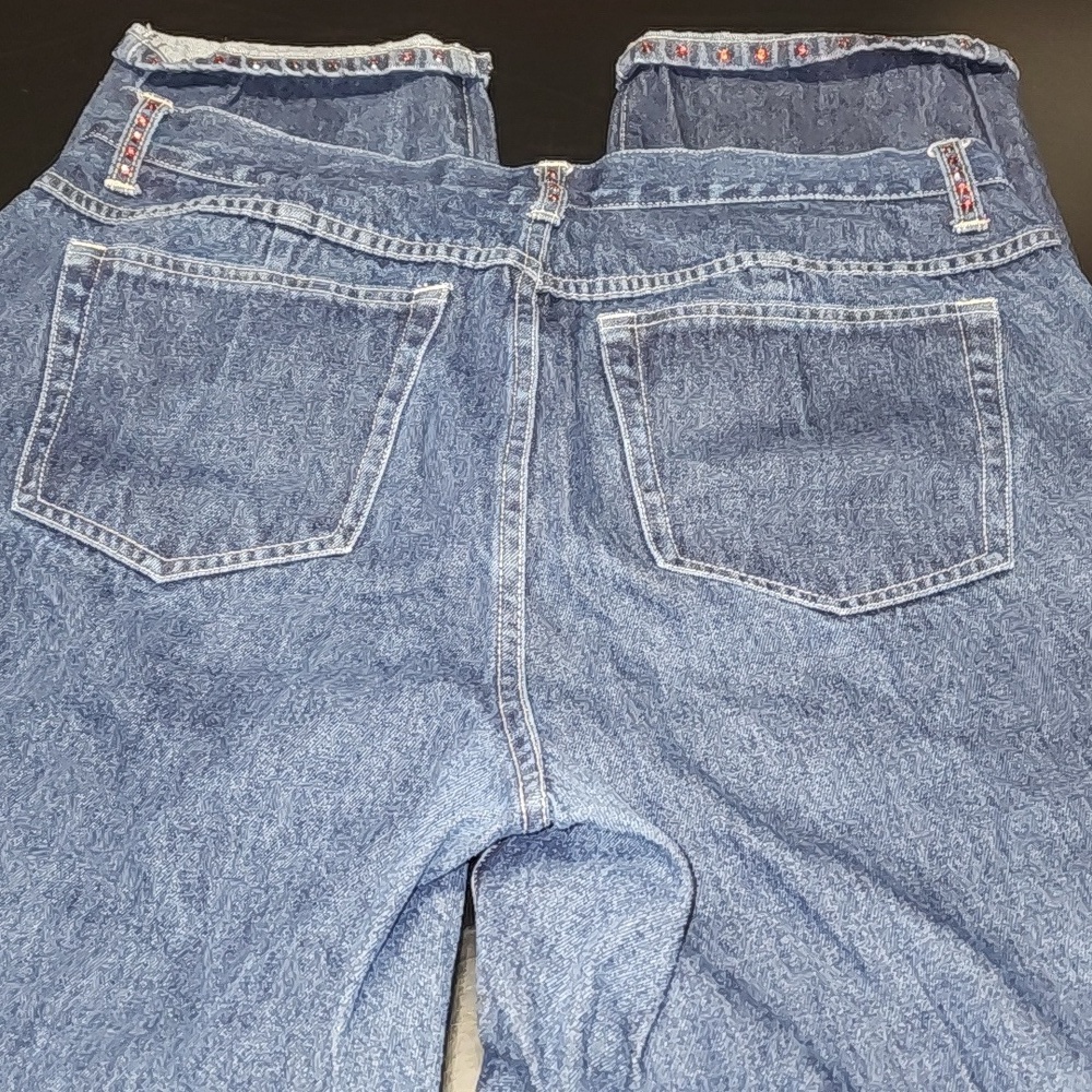 Venezia Jeans w/red rhinestone embellishments Sz 14 Ankle Jeans - Picture 4 of 8